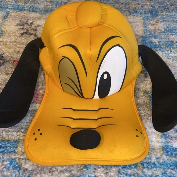 Vtg Disney Parks Adult Novelty Foam Pluto Cap Nwt Wink Face Htf New One Size - Picture 2 of 5